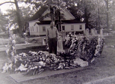 <span>Frank P. Reeves at his mother's grave:</span> Courtesy of Nancy Reeves